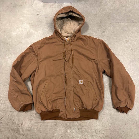 Carhartt Other - Carhartt Fire Resistant Jacket Mens XL Brown HRC3 FullZip Hoodie Workwear FRJ237
